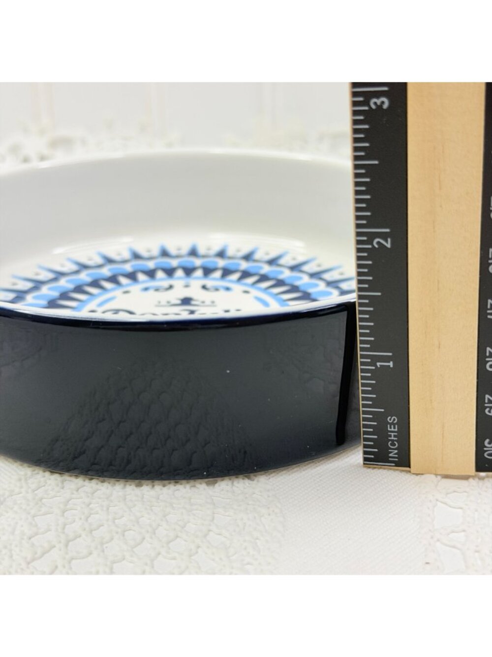 Don Julio 1942 Tequila Salt Rimmer Dish w/Lid Blue White Aztec Design 5.5" Bar - Picture 9 of 10